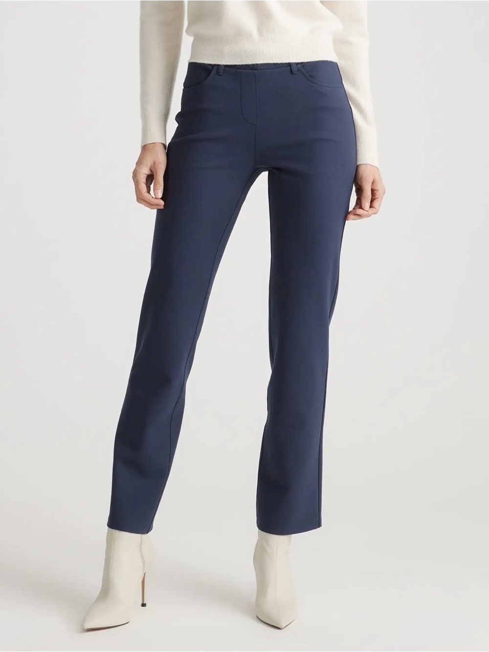 Ultra-Stretch Ponte Straight Leg 4-Pocket Pants